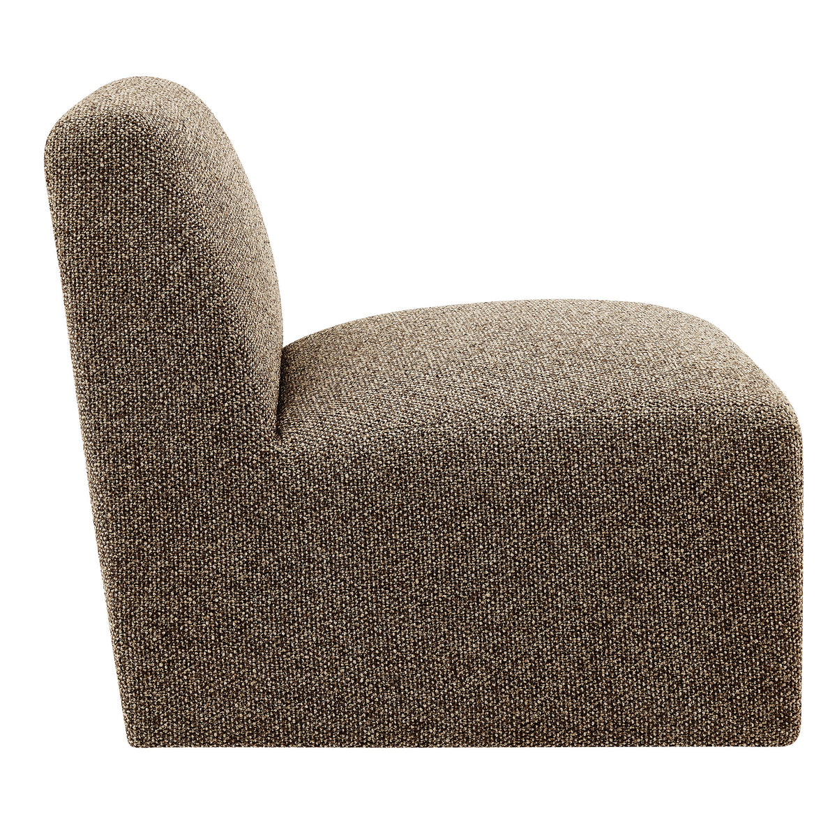 Amita Lattice Boucle Upholstered Armless Accent Chair - Earth