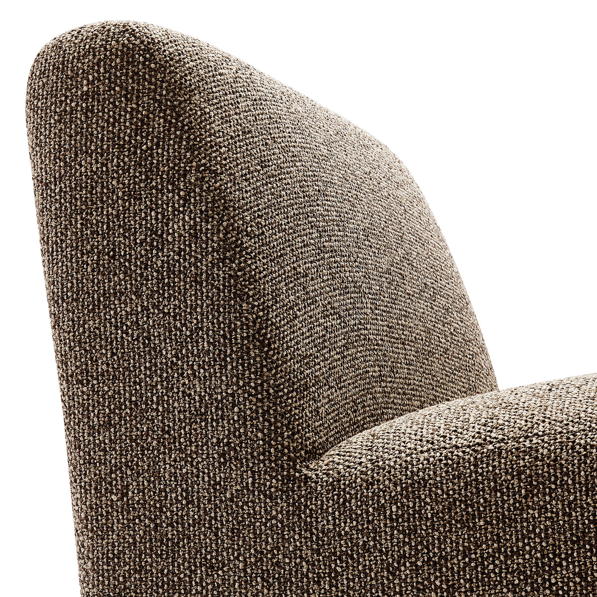 Amita Lattice Boucle Upholstered Armless Accent Chair - Earth