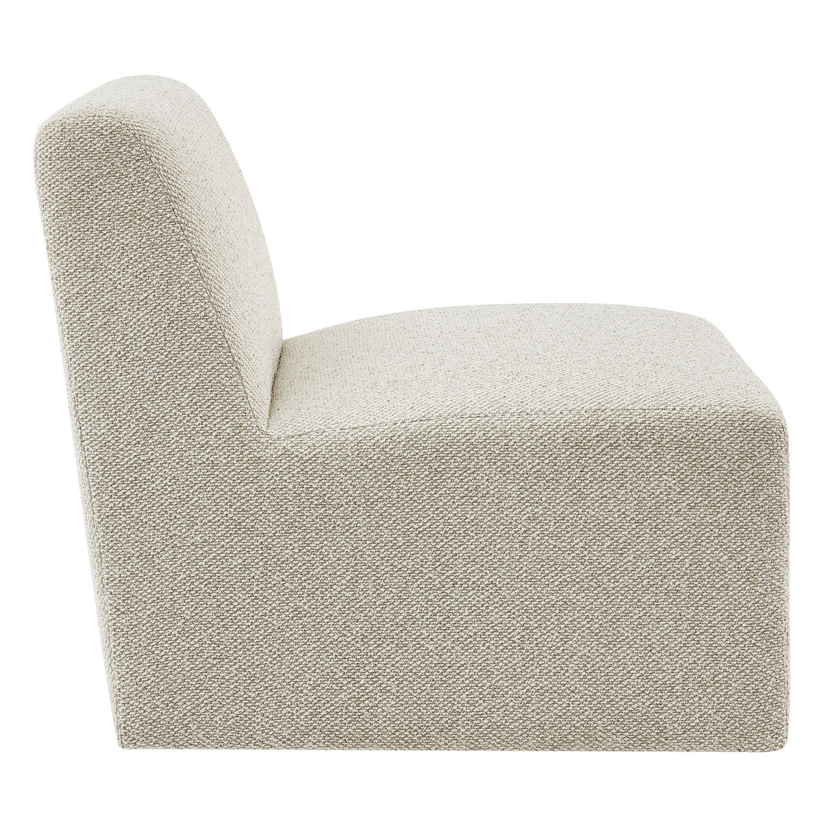 Amita Lattice Boucle Upholstered Armless Accent Chair - Marble