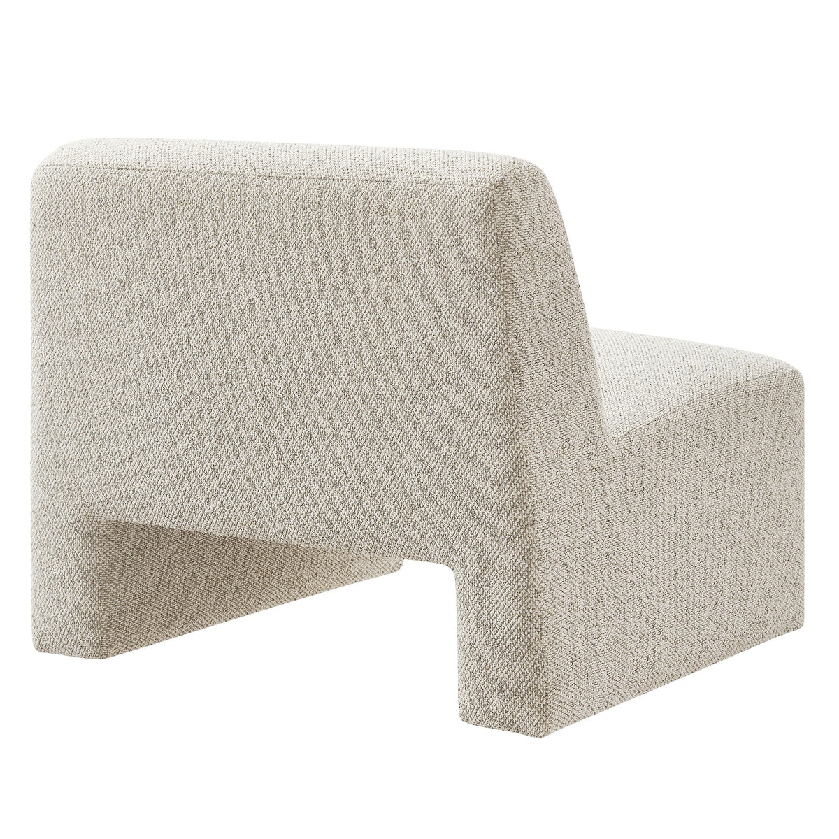 Amita Lattice Boucle Upholstered Armless Accent Chair - Marble