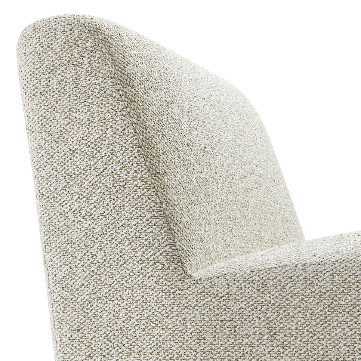 Amita Lattice Boucle Upholstered Armless Accent Chair - Marble