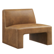 Amita Vegan Leather Armless Accent Chair - Canyon