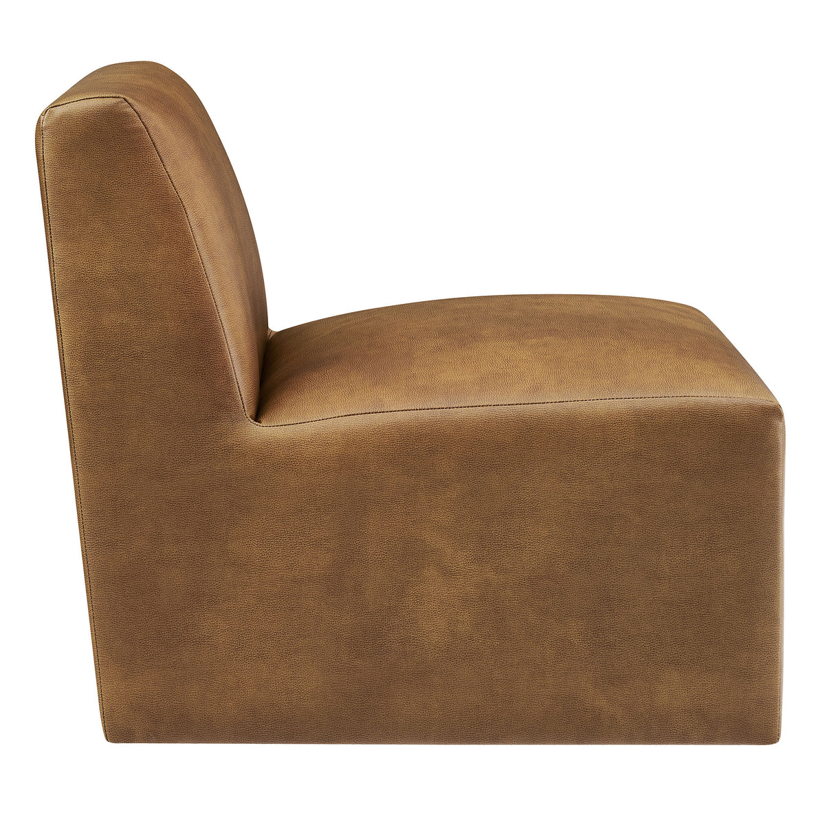 Amita Vegan Leather Armless Accent Chair - Canyon