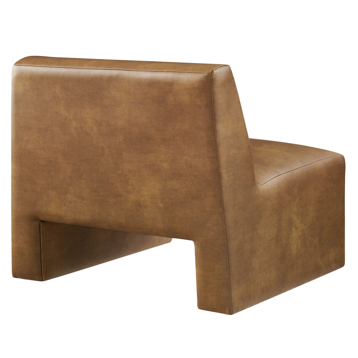 Amita Vegan Leather Armless Accent Chair - Canyon