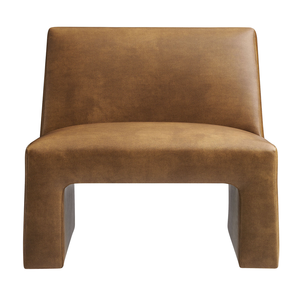 Amita Vegan Leather Armless Accent Chair - Canyon