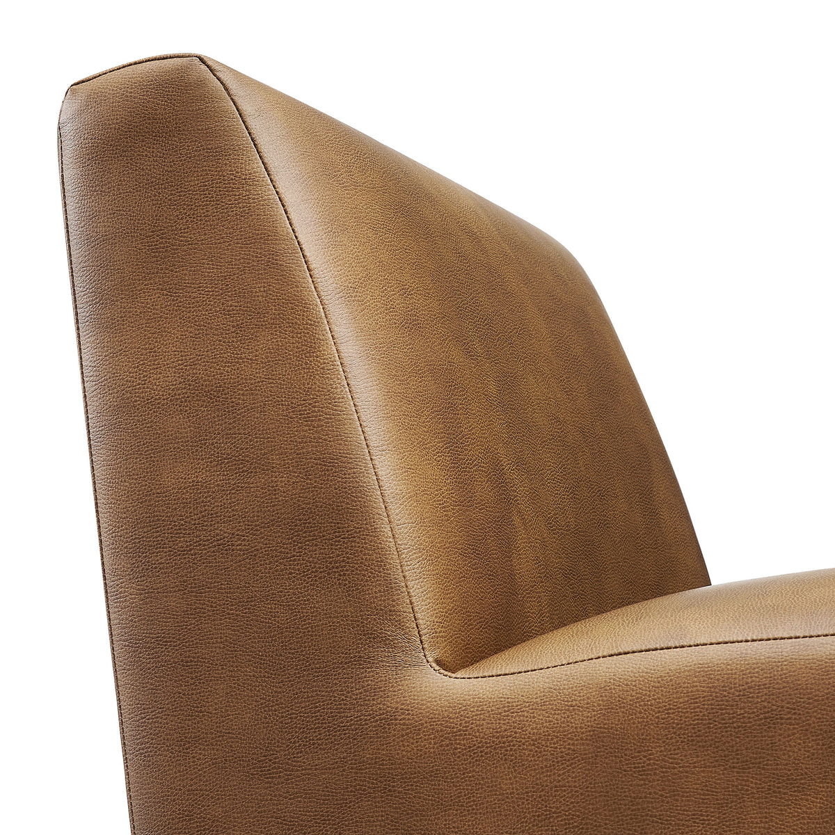 Amita Vegan Leather Armless Accent Chair - Canyon