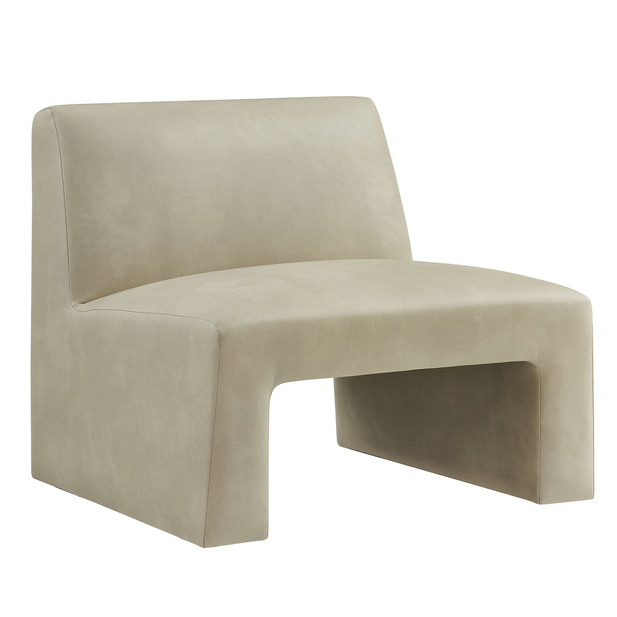 Amita Vegan Leather Armless Accent Chair - Mineral