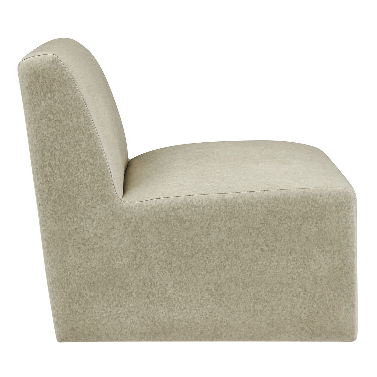 Amita Vegan Leather Armless Accent Chair - Mineral