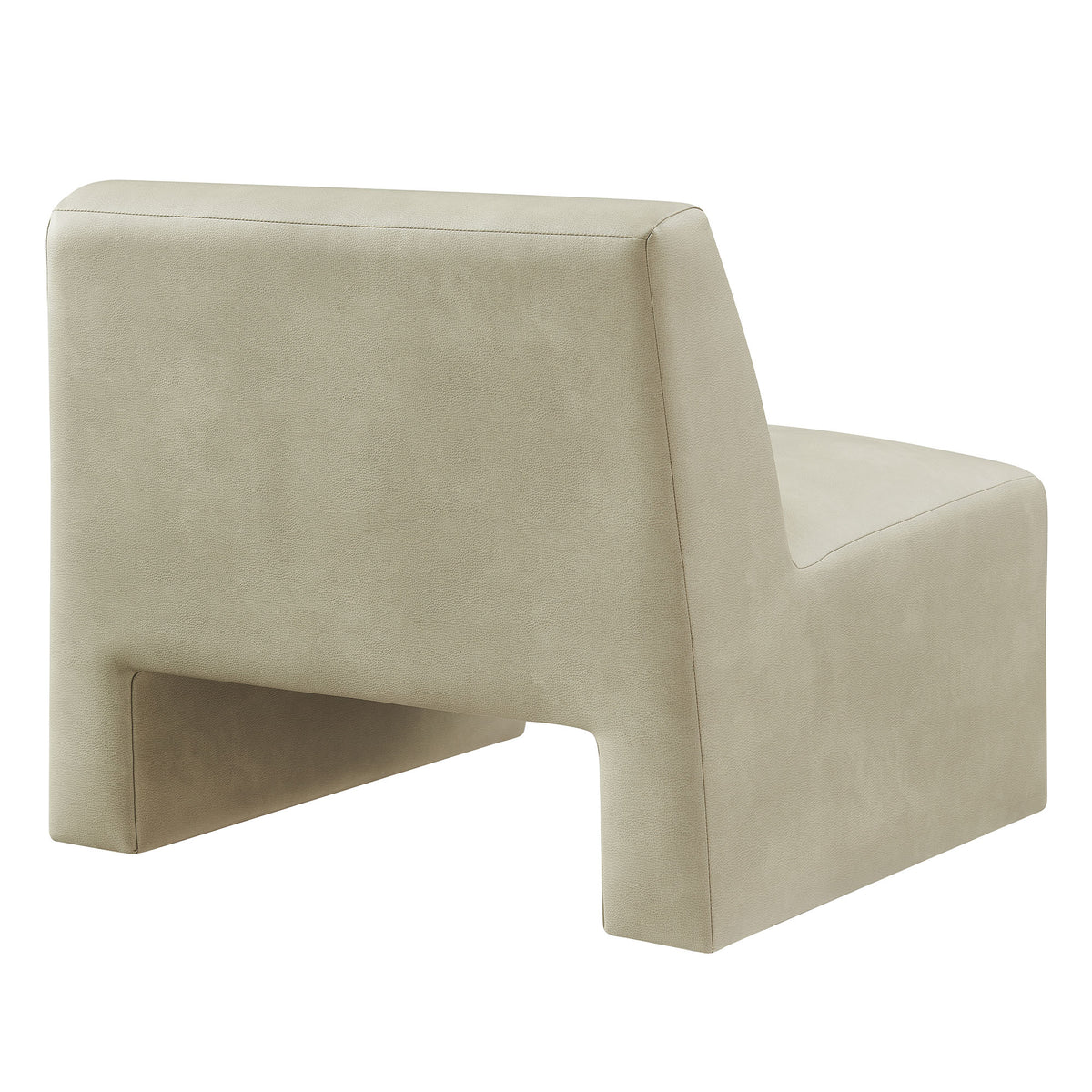 Amita Vegan Leather Armless Accent Chair - Mineral
