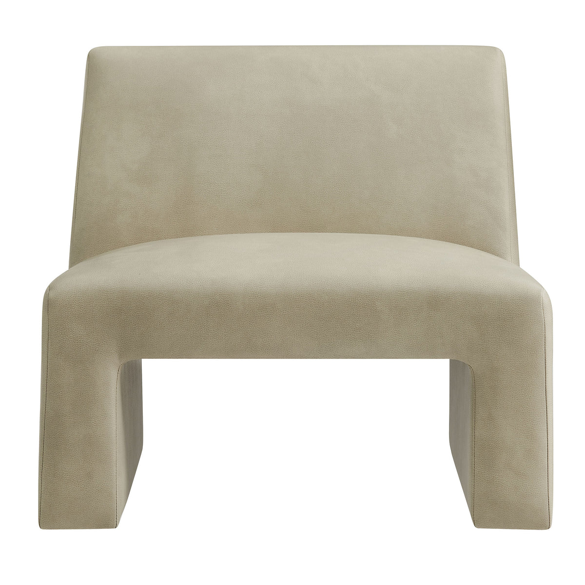 Amita Vegan Leather Armless Accent Chair - Mineral