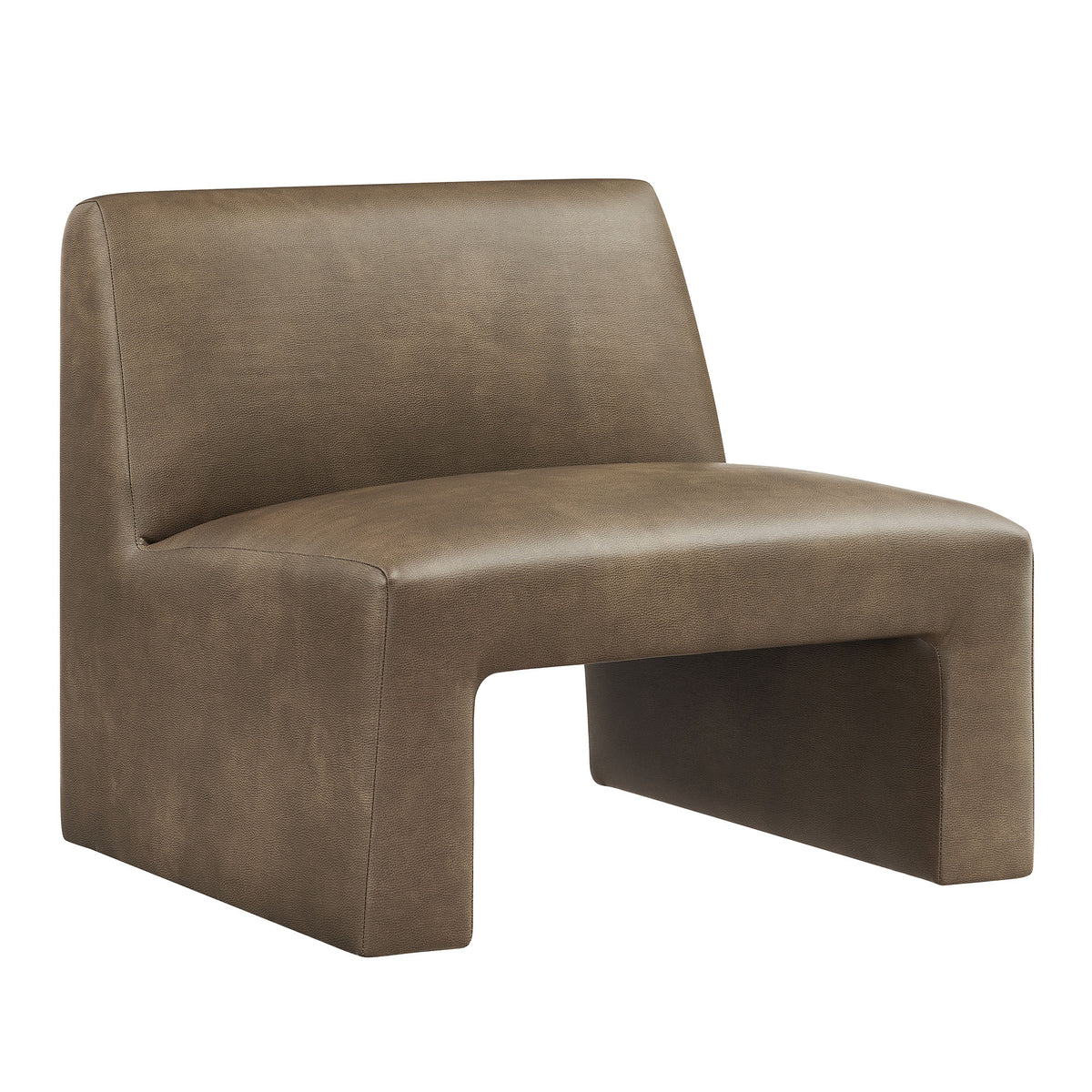 Amita Vegan Leather Armless Accent Chair - Mushroom