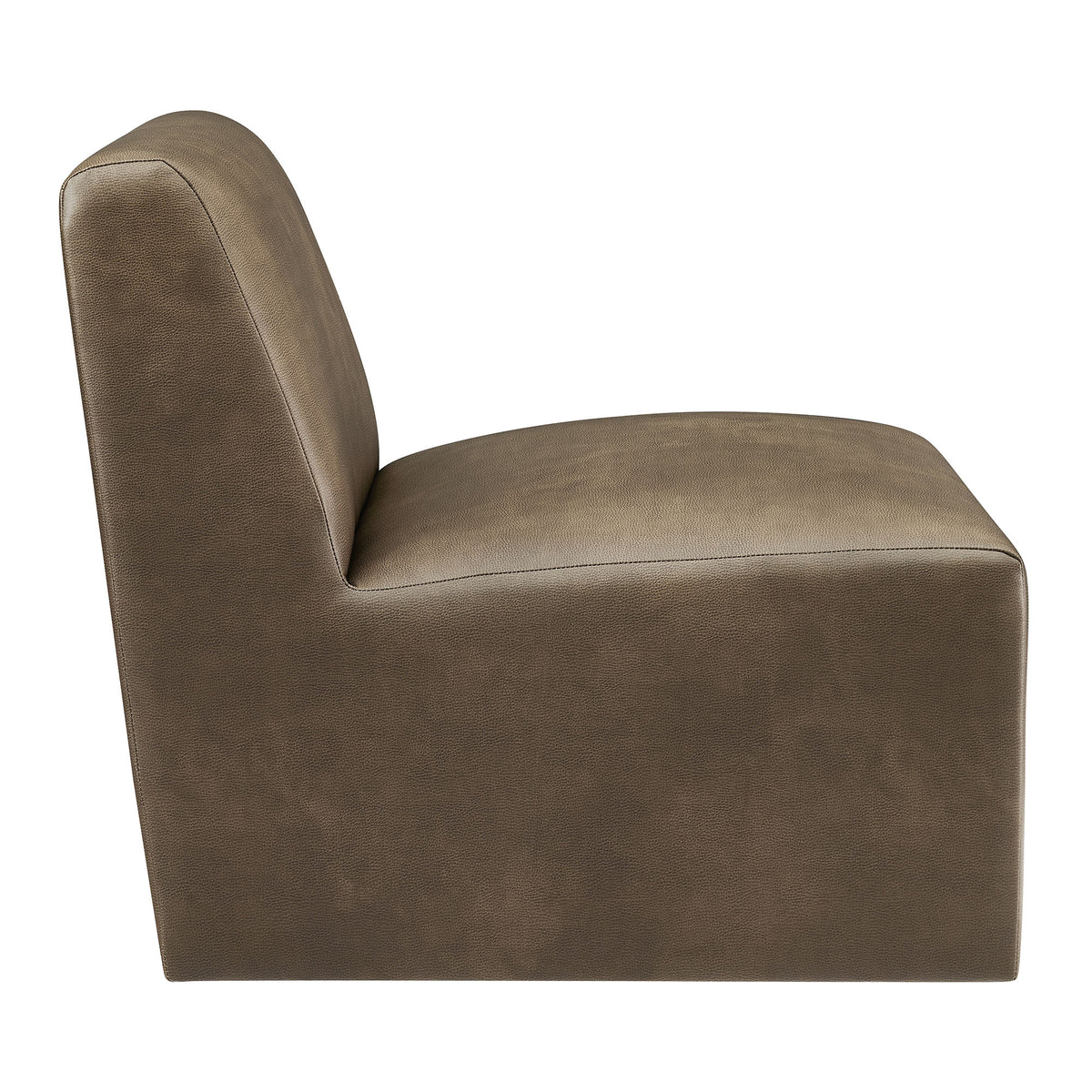 Amita Vegan Leather Armless Accent Chair - Mushroom