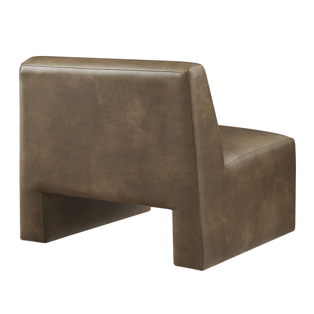 Amita Vegan Leather Armless Accent Chair - Mushroom