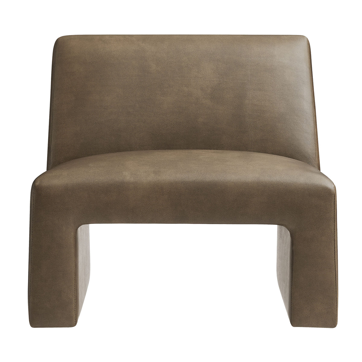 Amita Vegan Leather Armless Accent Chair - Mushroom