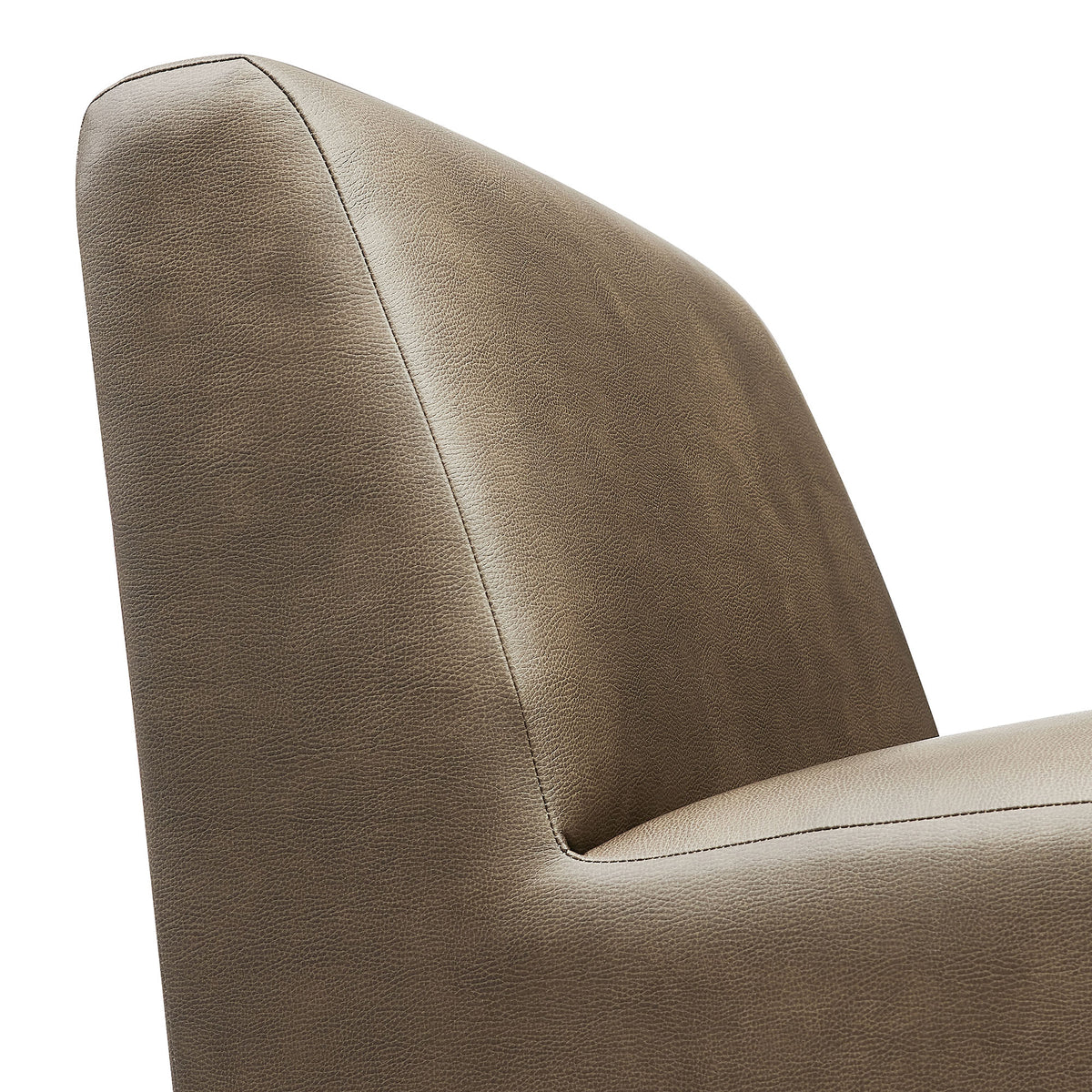 Amita Vegan Leather Armless Accent Chair - Mushroom