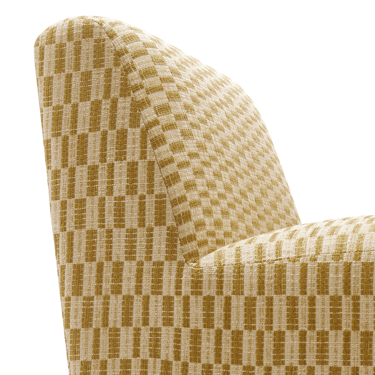 Amita Checked Woven Fabric Armless Accent Chair - Sunrise