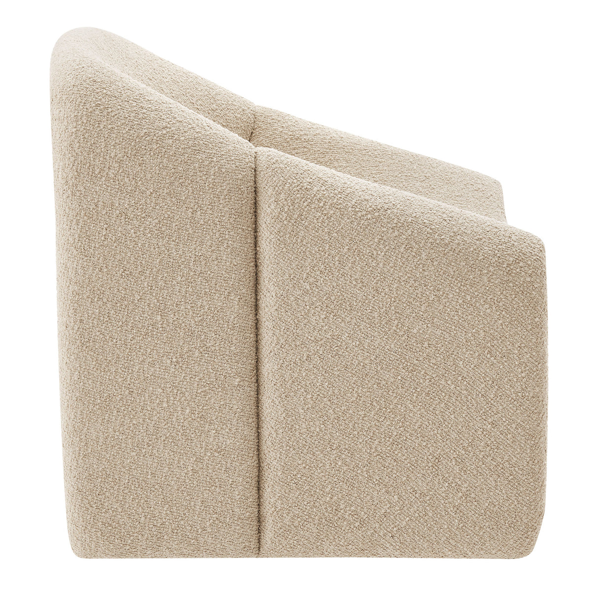 Vivi Looped Textural Fabric Curved Arm Accent Chair - Linen