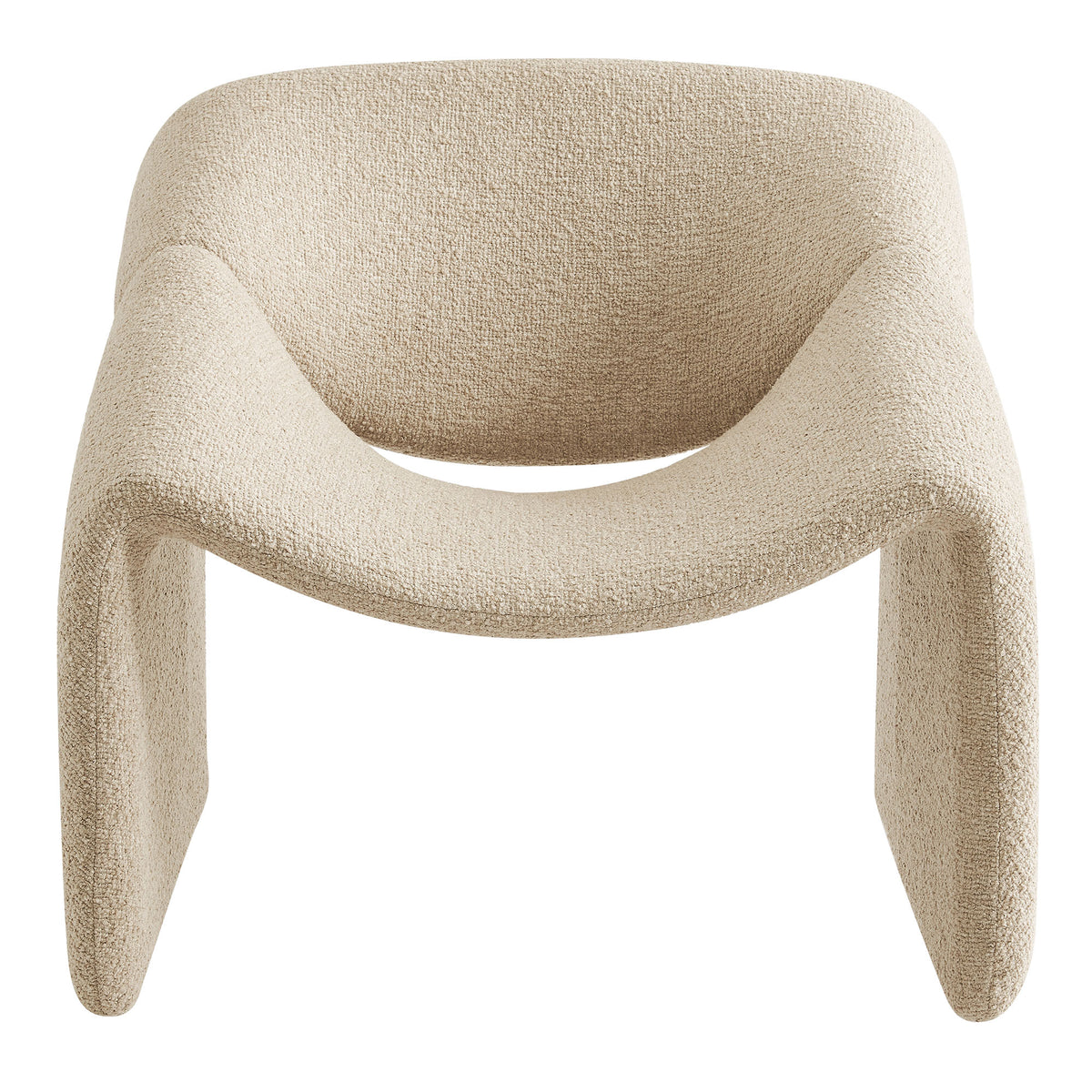 Vivi Looped Textural Fabric Curved Arm Accent Chair - Linen