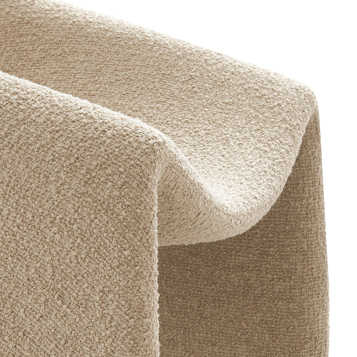 Vivi Looped Textural Fabric Curved Arm Accent Chair - Linen