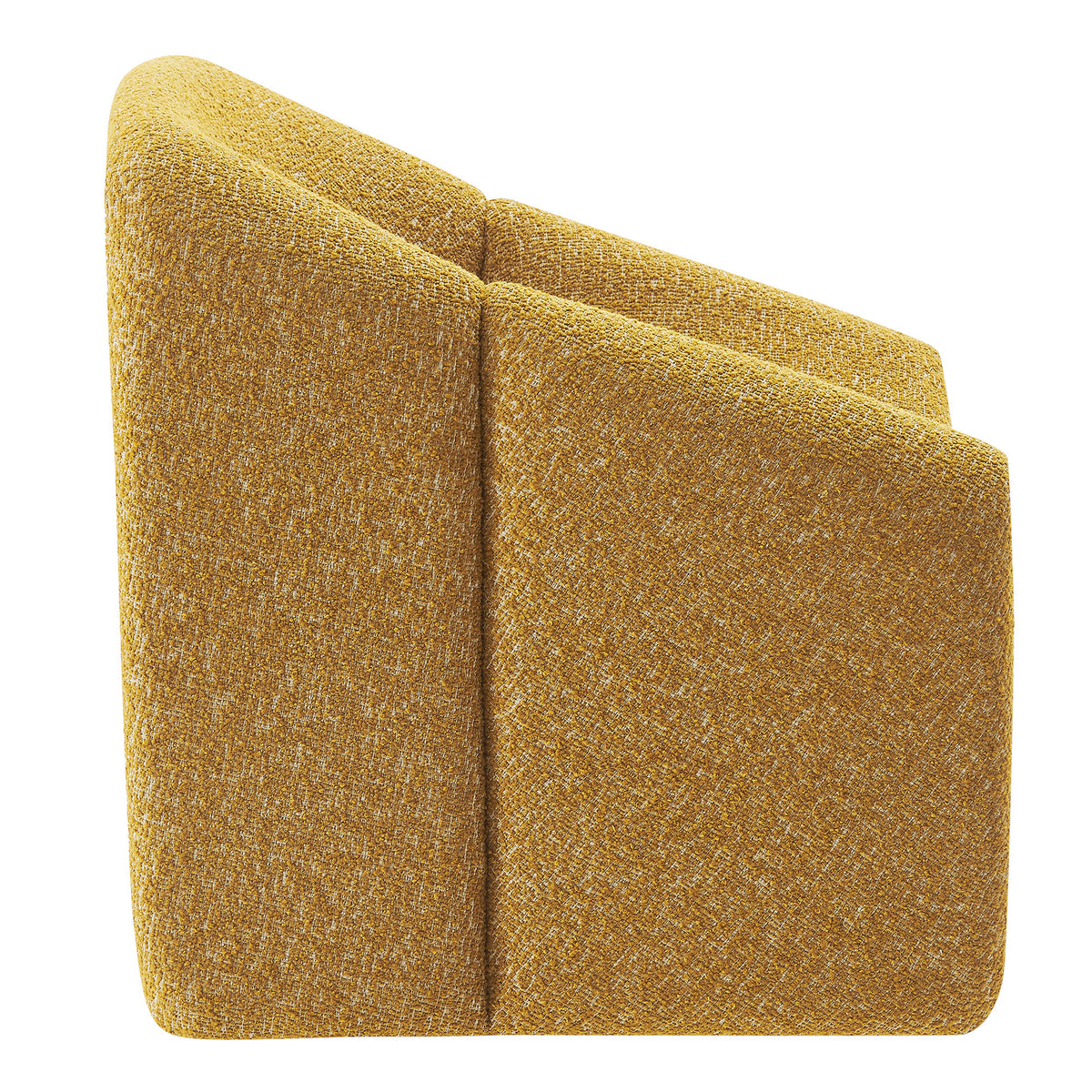 Vivi Looped Textural Fabric Curved Arm Accent Chair - Mustard