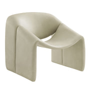Vivi Vegan Leather Curved Arm Accent Chair - Mineral