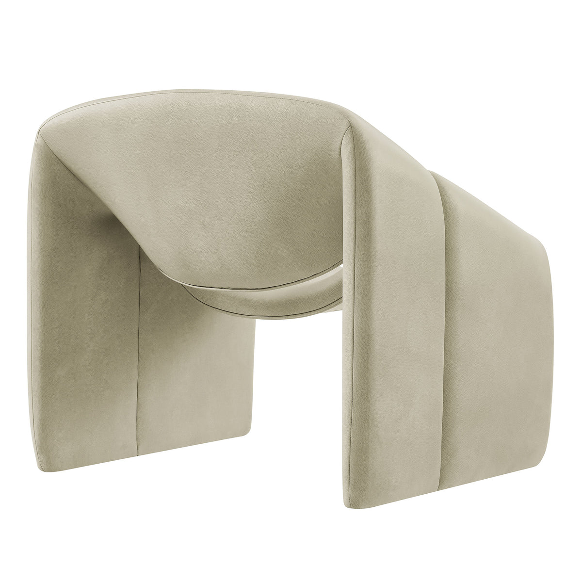 Vivi Vegan Leather Curved Arm Accent Chair - Mineral