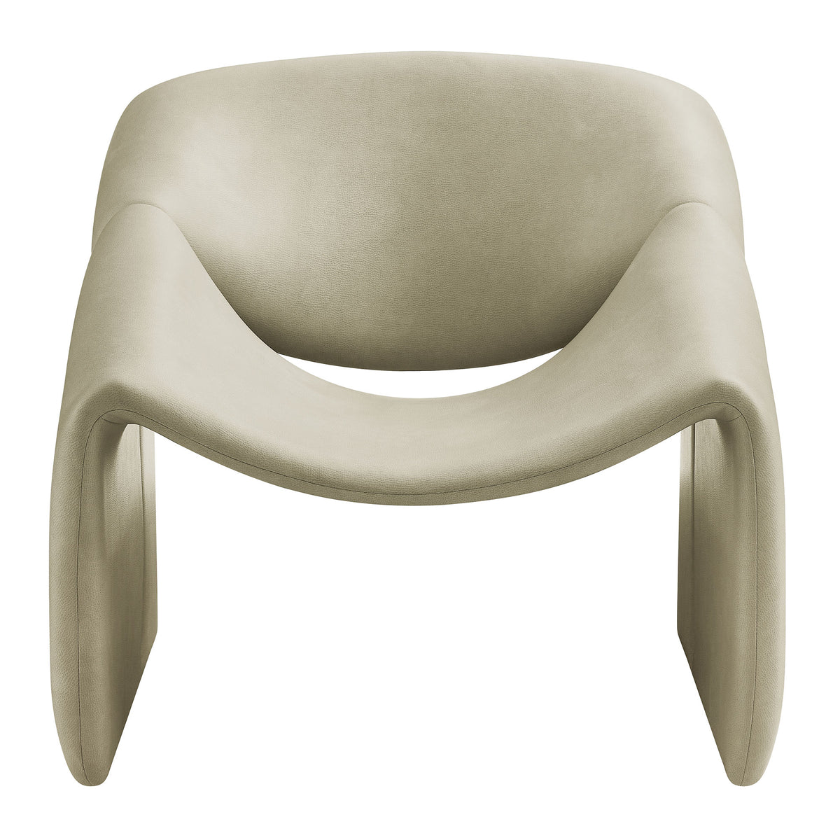 Vivi Vegan Leather Curved Arm Accent Chair - Mineral