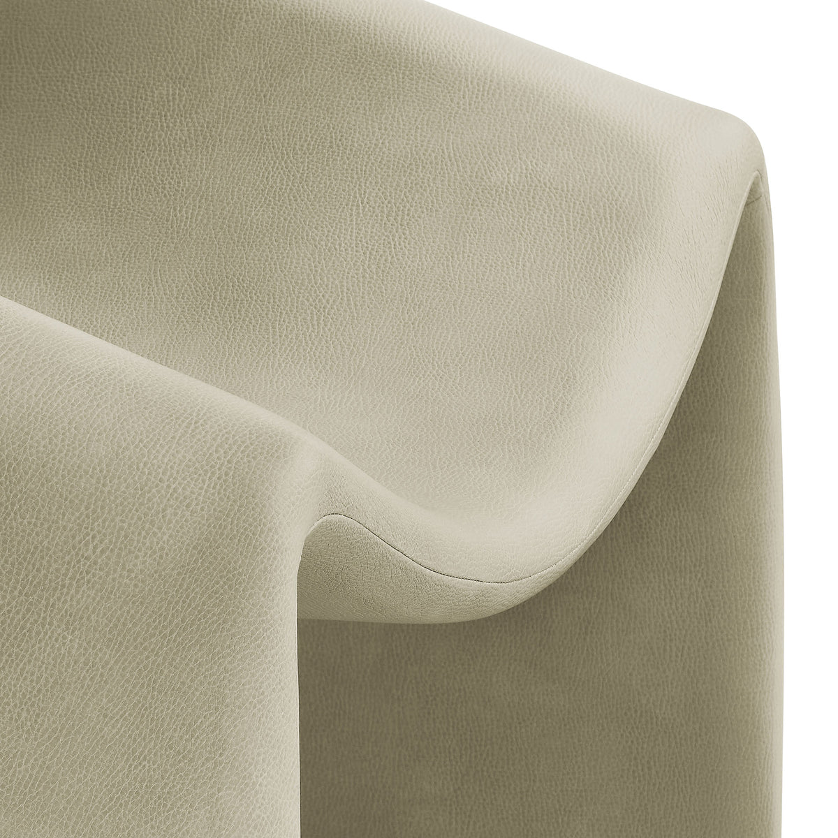 Vivi Vegan Leather Curved Arm Accent Chair - Mineral