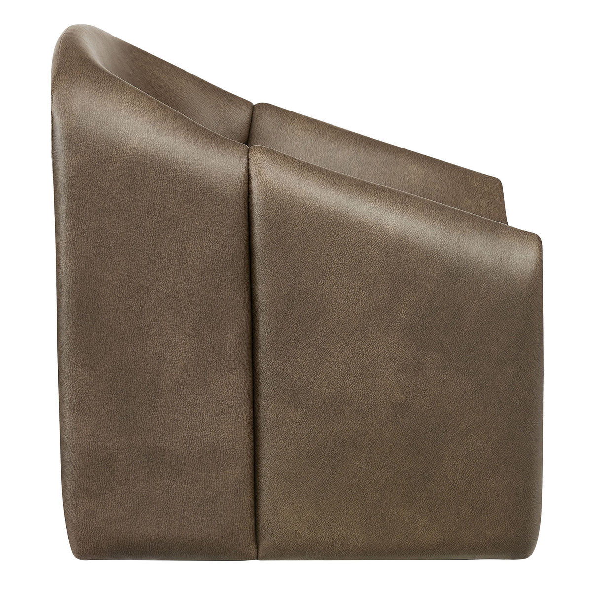 Vivi Vegan Leather Curved Arm Accent Chair - Mushroom