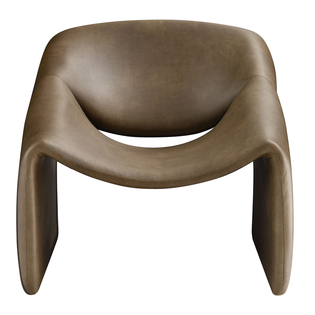Vivi Vegan Leather Curved Arm Accent Chair - Mushroom