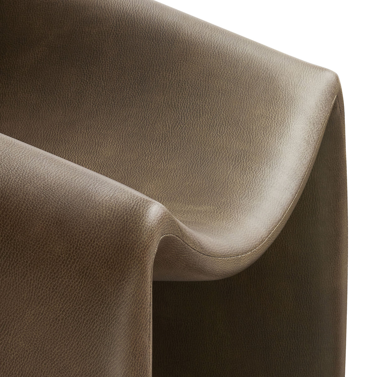 Vivi Vegan Leather Curved Arm Accent Chair - Mushroom