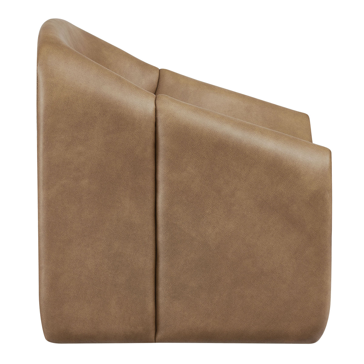 Vivi Vegan Leather Curved Arm Accent Chair - Toast
