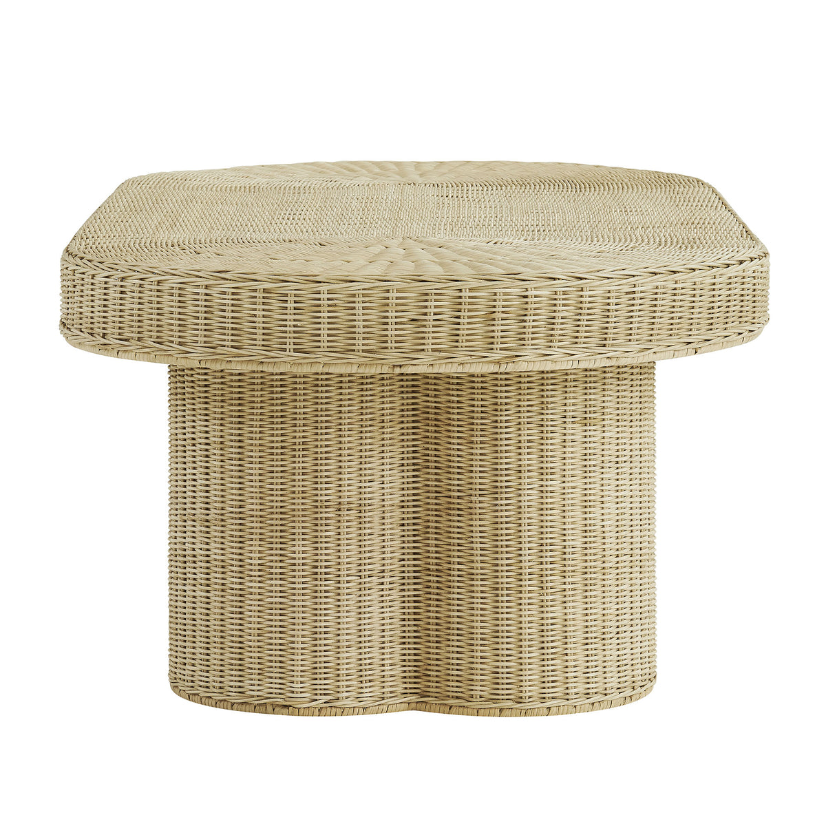 Sarova 60 Inch Natural Rattan Oval Pedestal Coffee Table - Natural Rattan