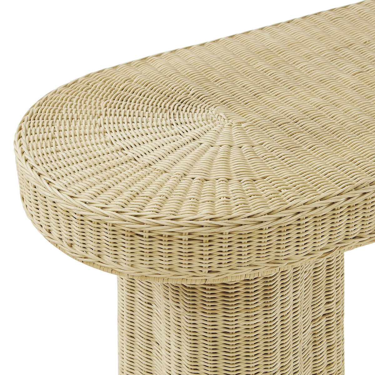 Sarova 59 Inch Natural Rattan Oval Console Table - Natural Rattan