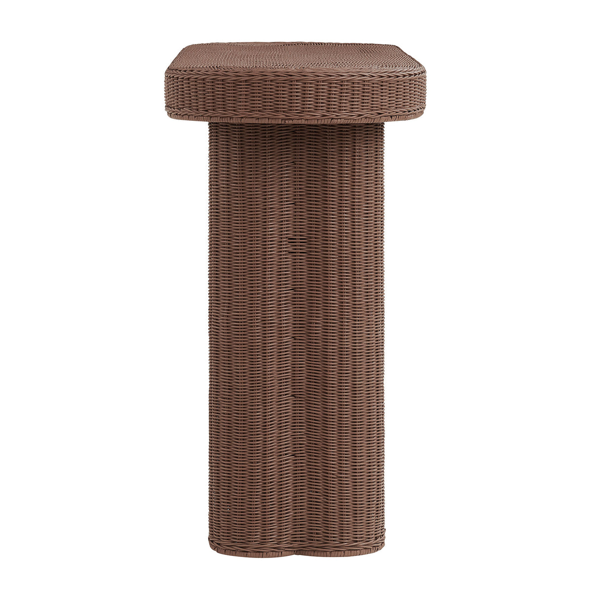 Sarova 59 Inch Natural Rattan Oval Console Table - Mocha