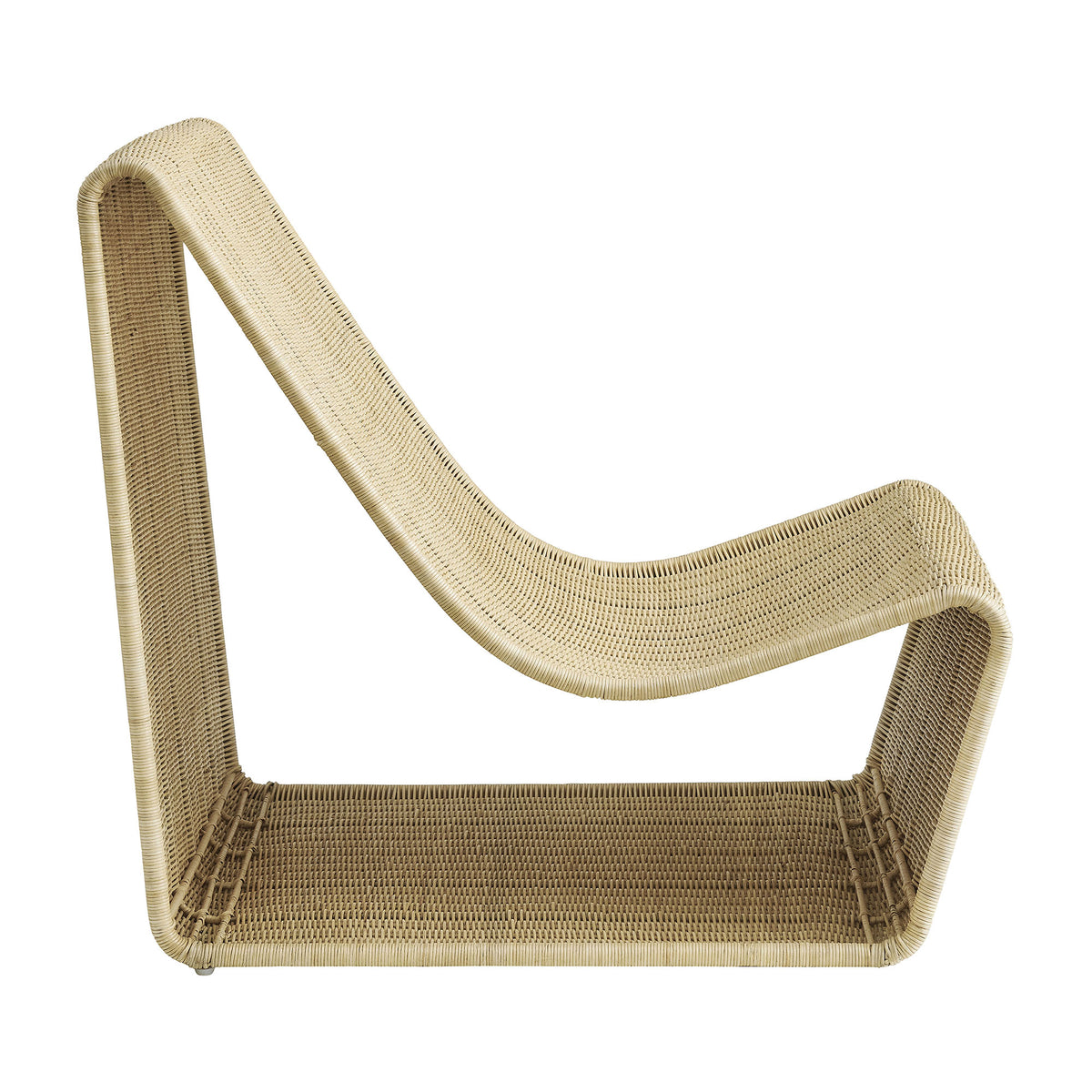 Eira Continuous Curved Natural Rattan Lounge Chair - Natural Rattan