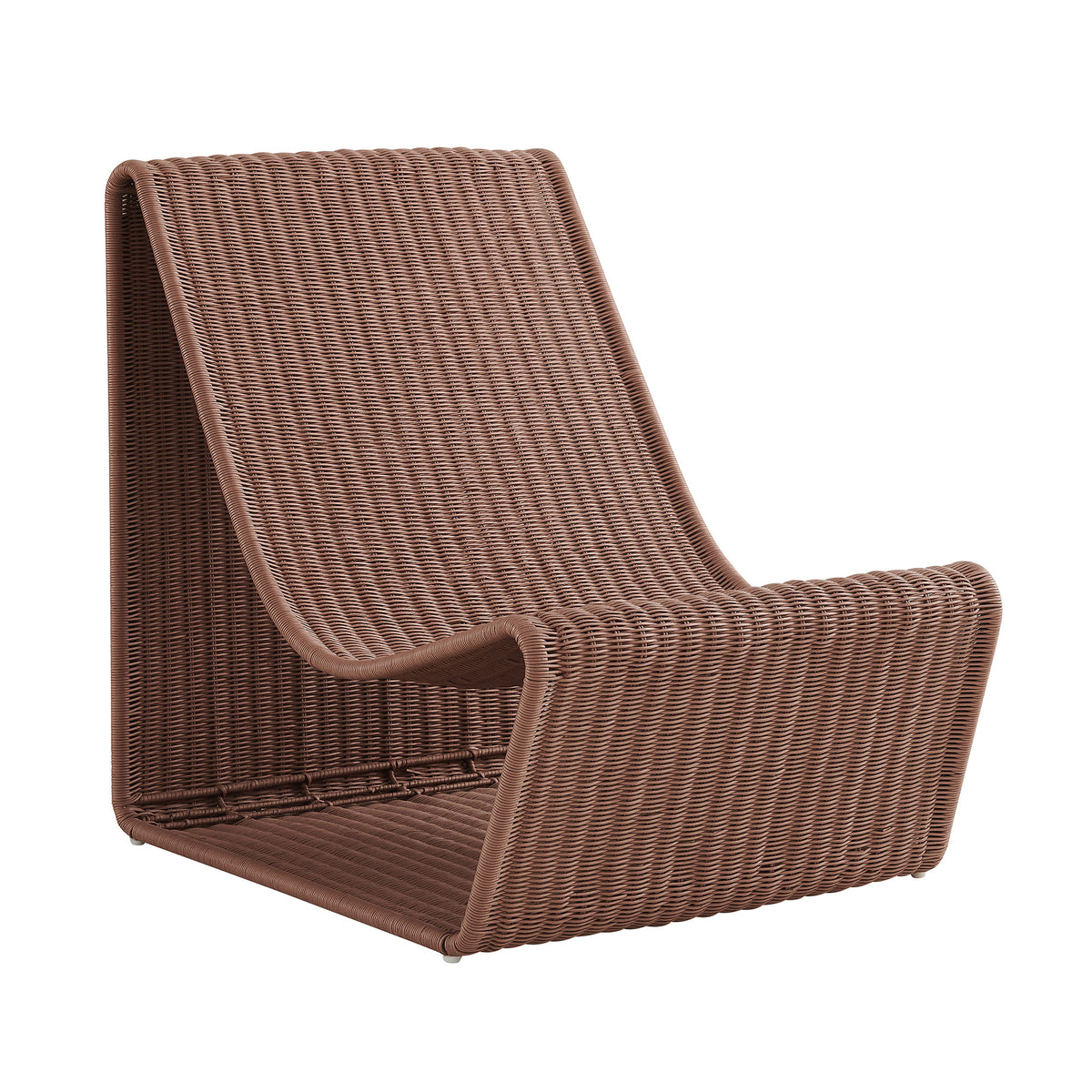 Eira Continuous Curved Natural Rattan Lounge Chair - Mocha