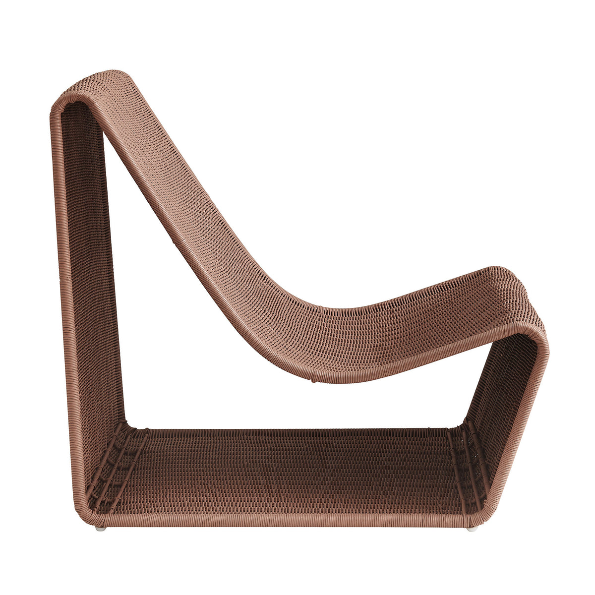 Eira Continuous Curved Natural Rattan Lounge Chair - Mocha