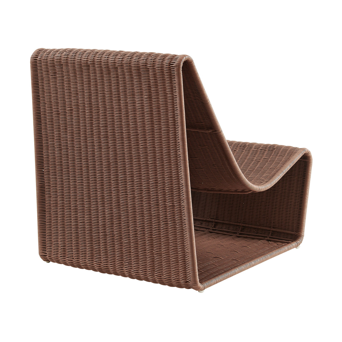 Eira Continuous Curved Natural Rattan Lounge Chair - Mocha
