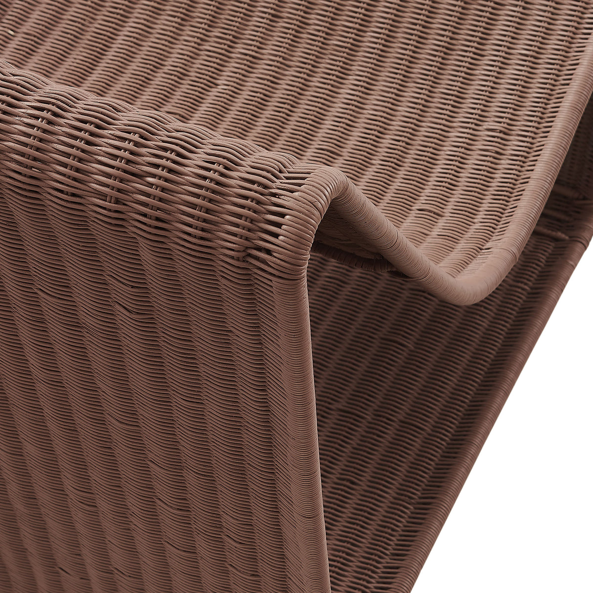 Eira Continuous Curved Natural Rattan Lounge Chair - Mocha