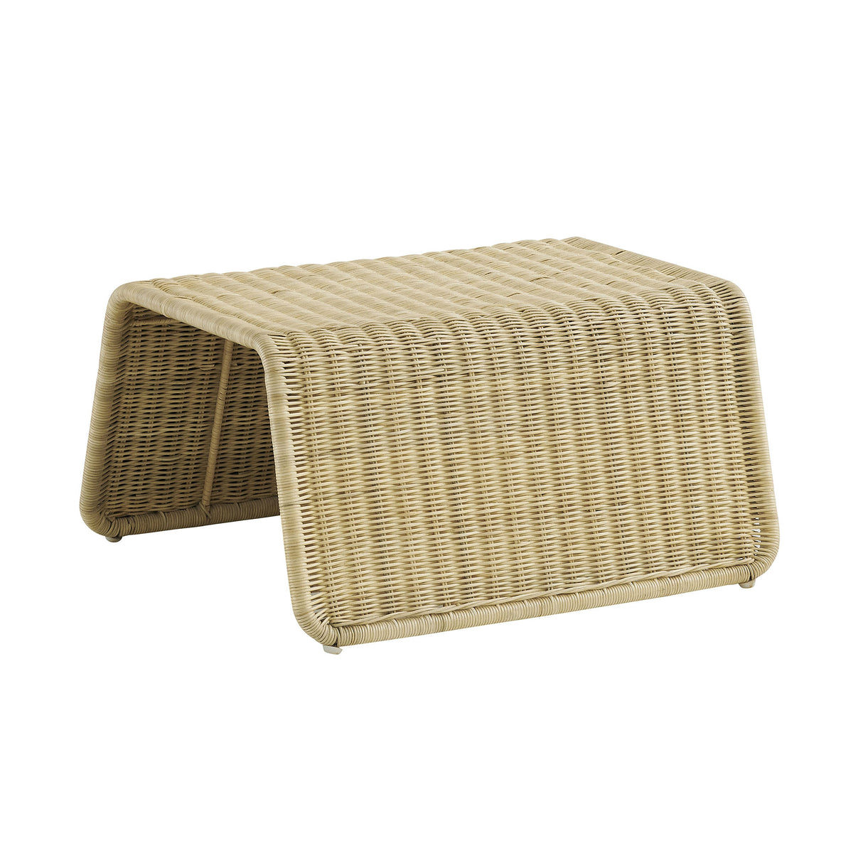 Eira Waterfall Natural Rattan Ottoman - Natural Rattan