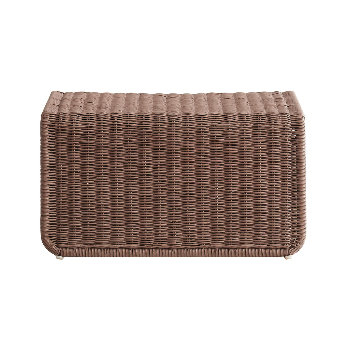 Eira Waterfall Natural Rattan Ottoman - Mocha