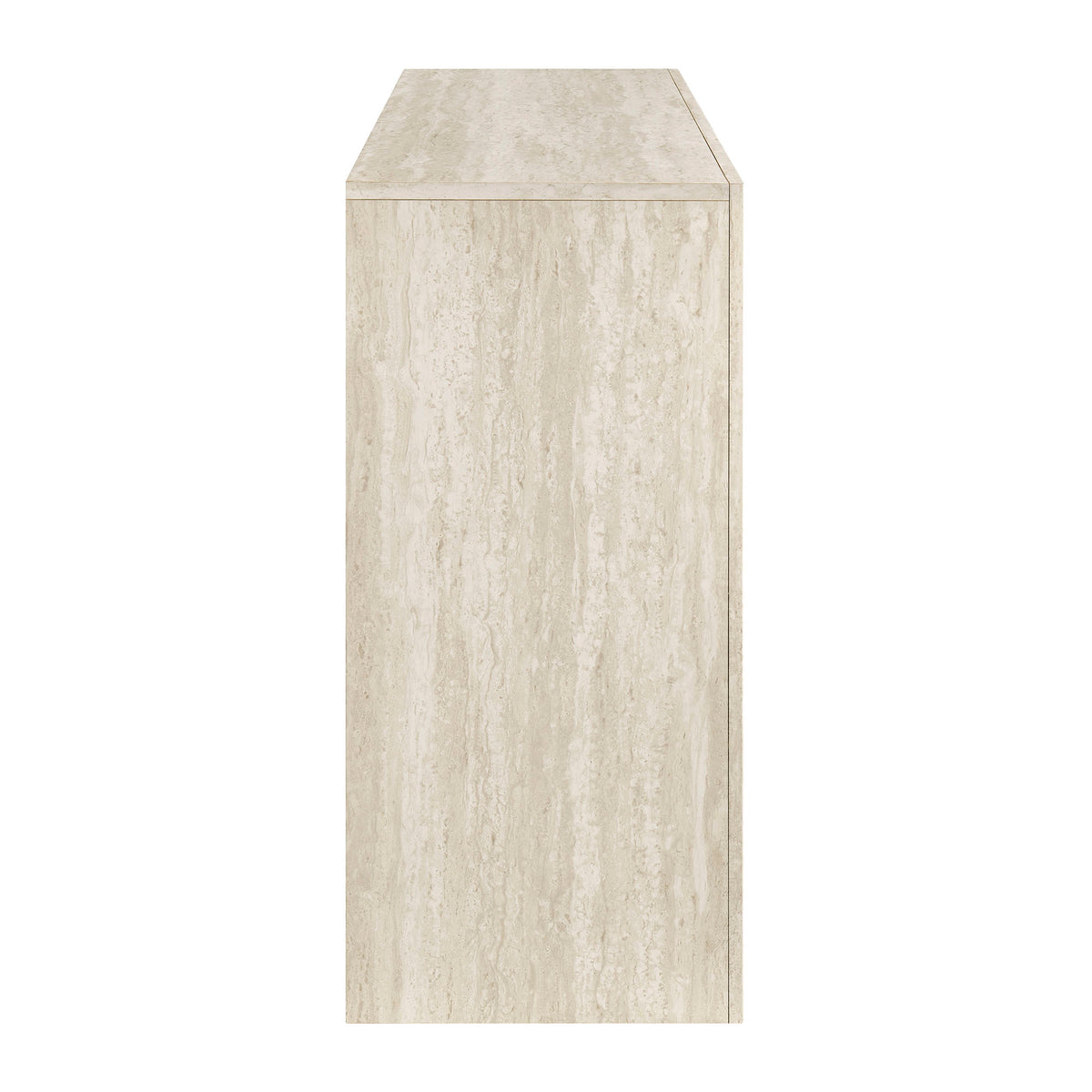 Olney 63 Inch Fluted Console Table - Ivory Travertine