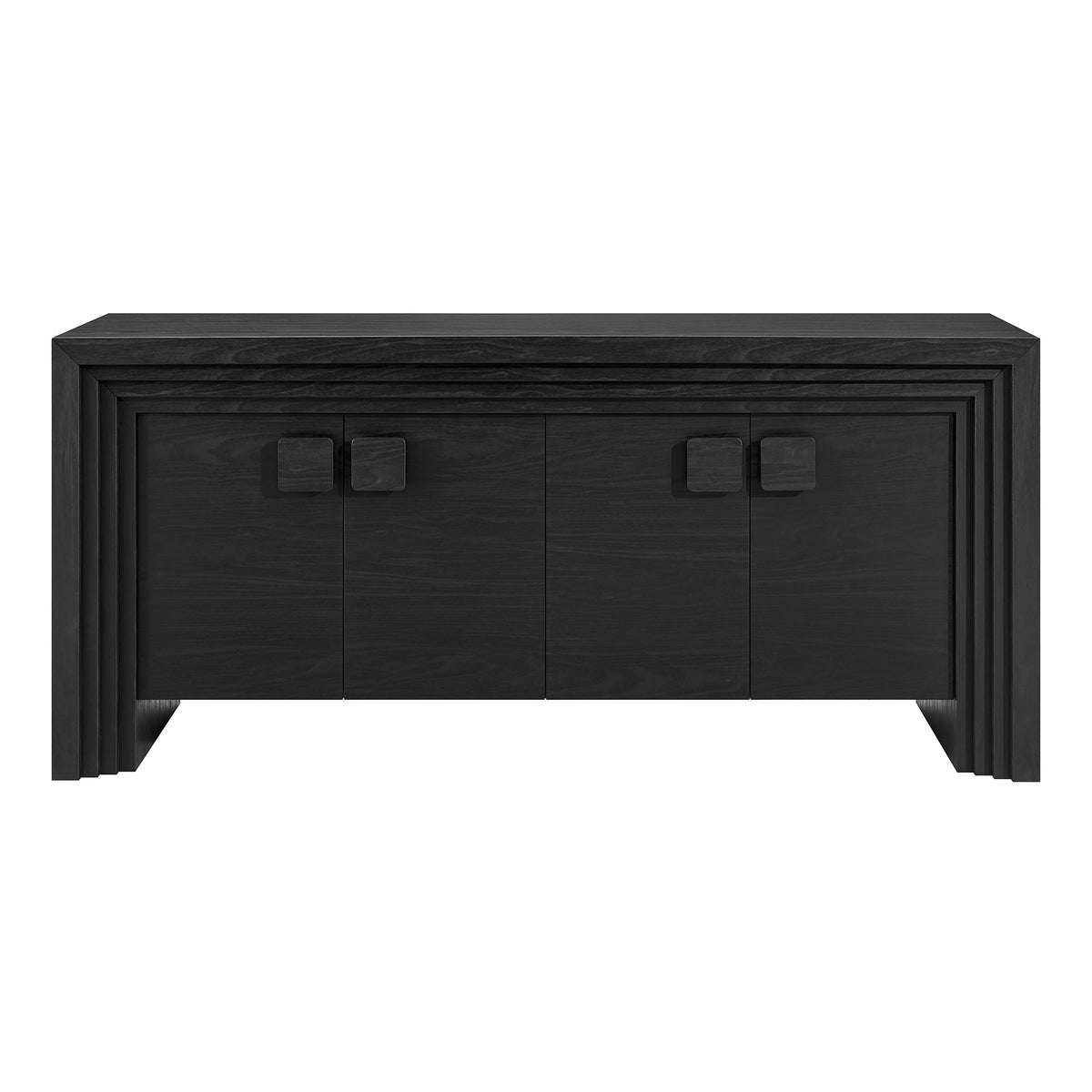 Olney 4-Door Fluted Sideboard - Black