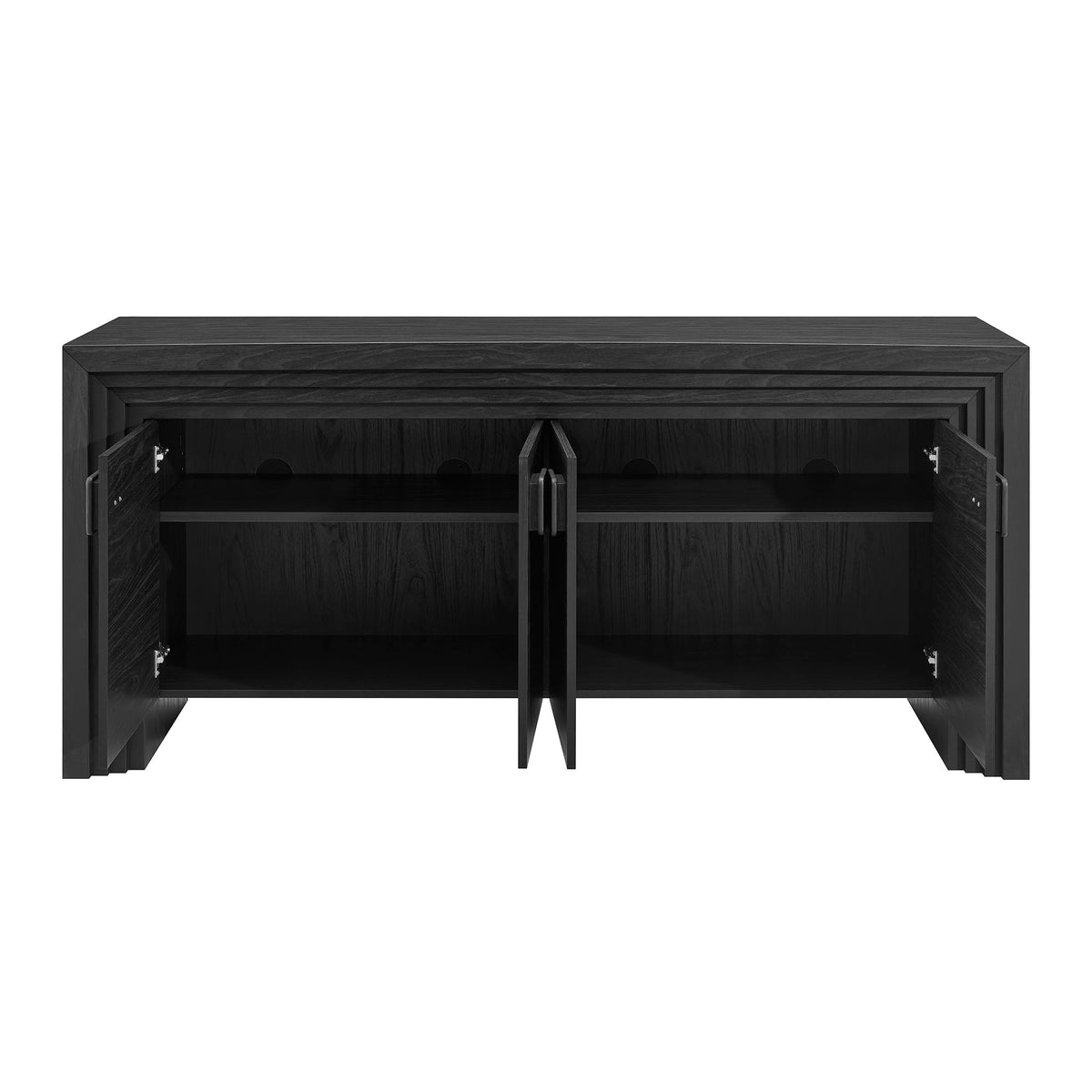 Olney 4-Door Fluted Sideboard - Black