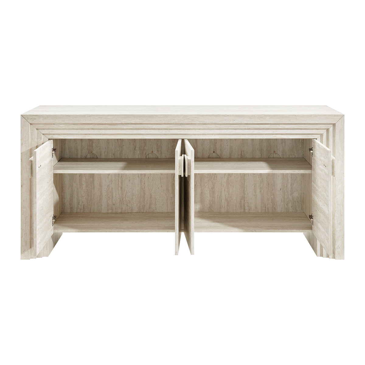 Olney 4-Door Fluted Sideboard - Ivory Travertine