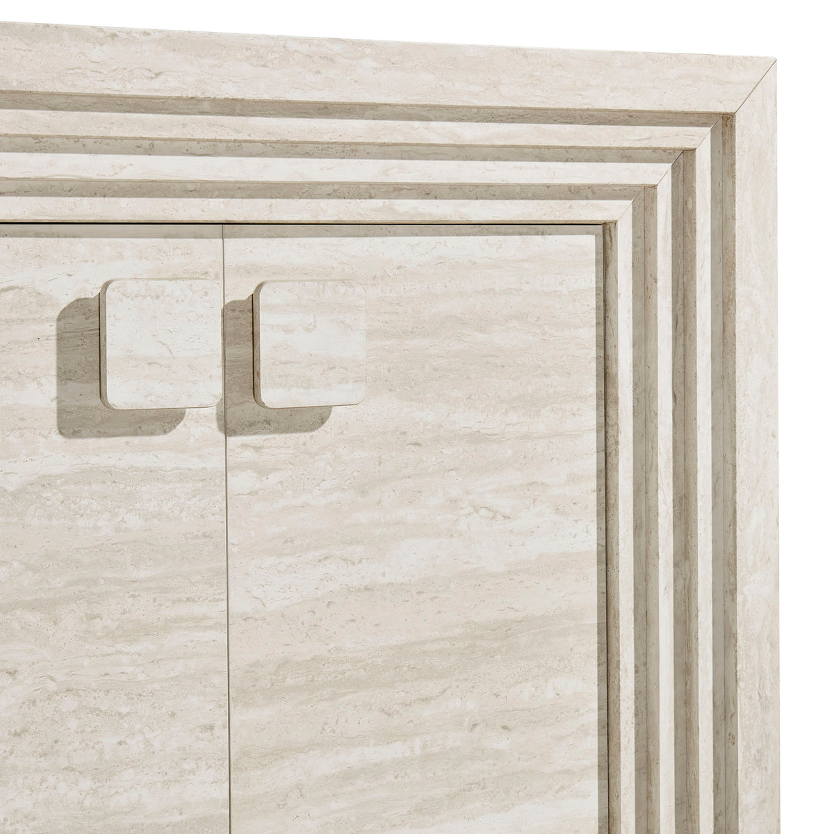 Olney 4-Door Fluted Sideboard - Ivory Travertine