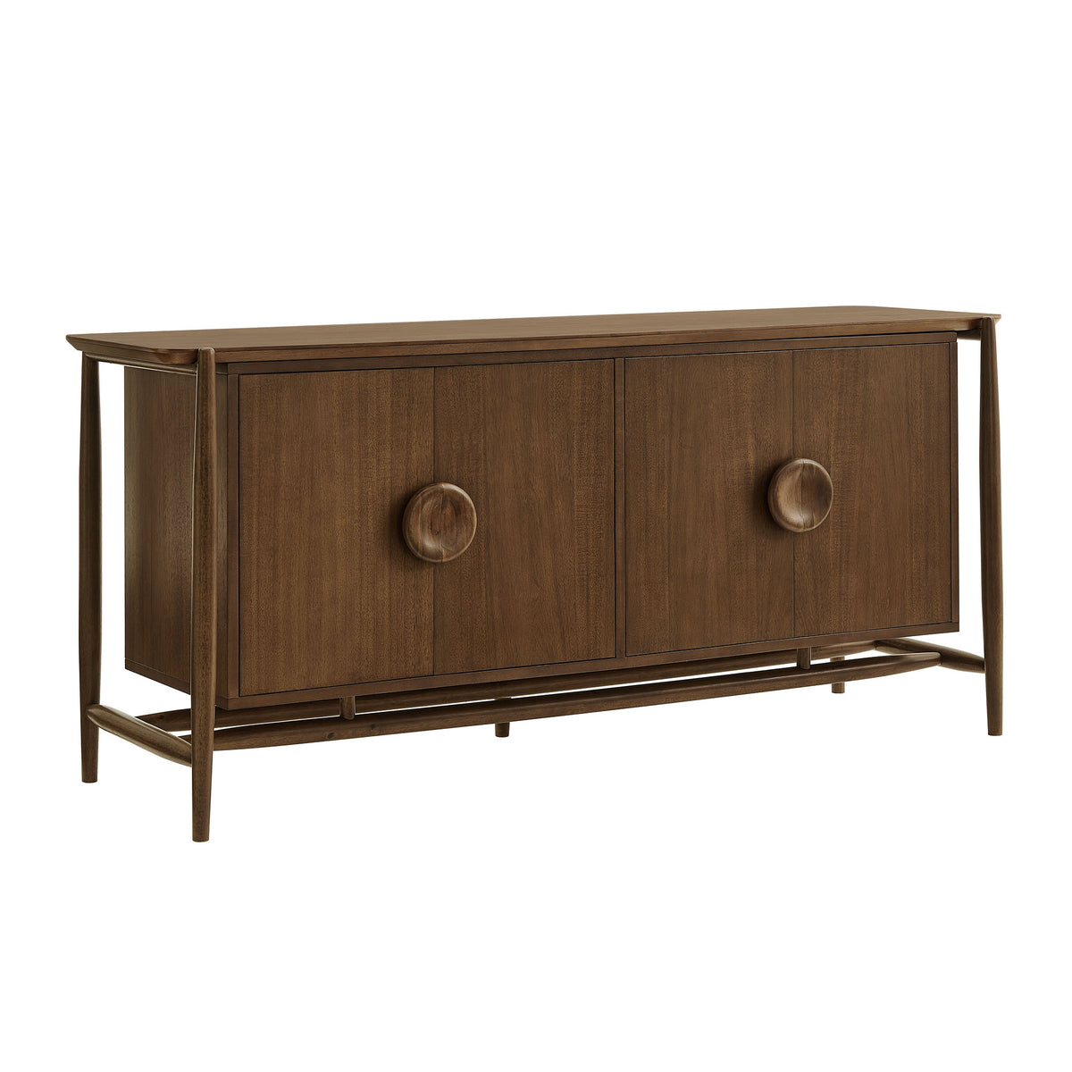 Rothwell 64 Inch 4-Door Acacia Veneer Sideboard Buffet Cabinet - Walnut