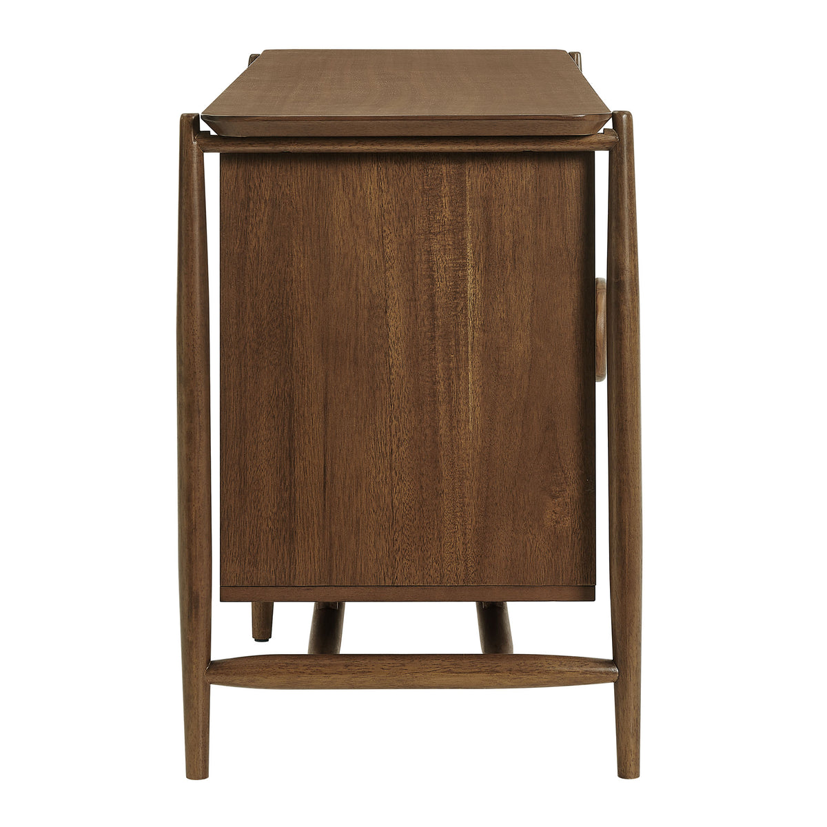 Rothwell 64 Inch 4-Door Acacia Veneer Sideboard Buffet Cabinet - Walnut