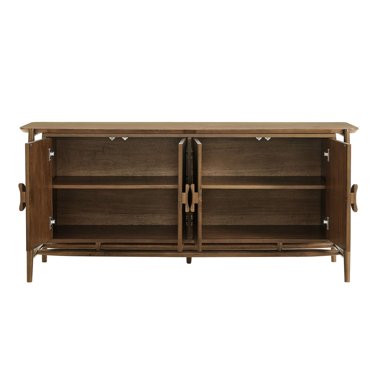 Rothwell 64 Inch 4-Door Acacia Veneer Sideboard Buffet Cabinet - Walnut